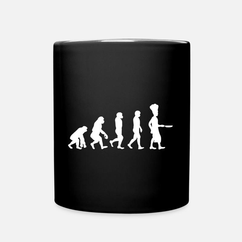 Koch Evolution Köchin Kochen Restaurant Kochkunst - Tasse einfarbig - Schwarz