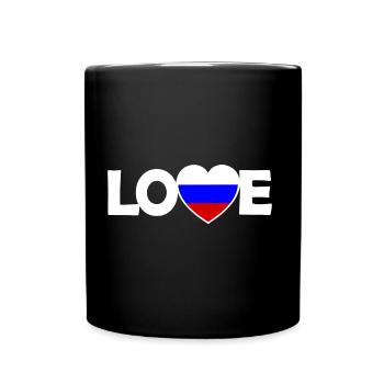 Liebes Russland - Tasse einfarbig - Schwarz - Vorne