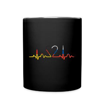 Herzschlag Deutsch Russe Herz Russisch Outfit für - Tasse einfarbig - Schwarz - Vorne