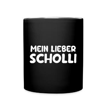 Mein Lieber Scholli Angler und Fischliebhaber - Tasse einfarbig - Schwarz - Vorne
