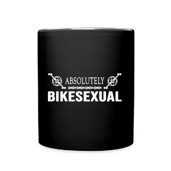 Fahrrad Bike Rennrad Fahrradkette "Bikesexual" - Tasse einfarbig - Schwarz - Vorne