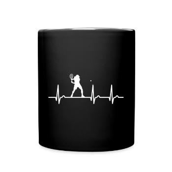 Courbe ECG - courbe cardiaque - pouls - sport - tennis - Mug uni - noir - Devant