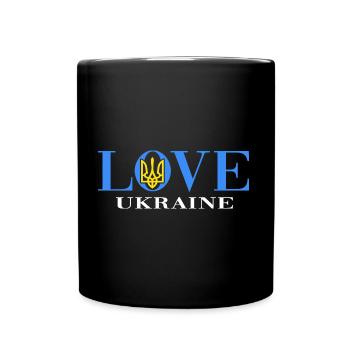 UKRAINE "Ukrainian" slava ukraini zelenskyi - Full Colour Mug - black - Front
