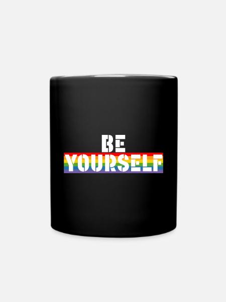Rainbow shirt Be yourself white shirt - Tasse einfarbig - Schwarz
