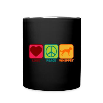 Bedlington Whippet Chien Maman Paix Amour - Mug uni - noir - Devant