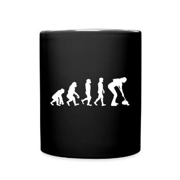 Curling Kehrfächer Winter Eissport Evolution - Tasse einfarbig - Schwarz - Vorne