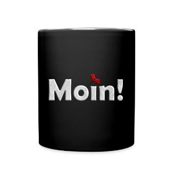 Moin Drache in weiß und rot - Tasse einfarbig - Schwarz - Vorne