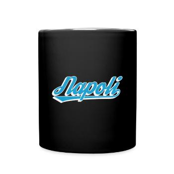 Napoli Retro Script Blau - Tasse einfarbig - Schwarz - Vorne