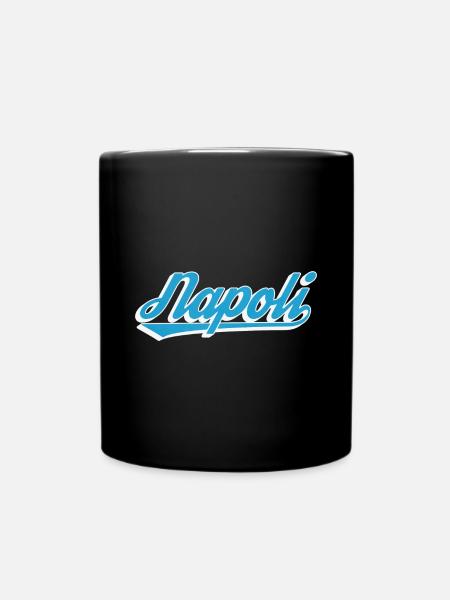 Napoli Rétro Script Blue - Mug uni - noir