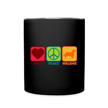 Welsh Springer Spaniel Maman Mama Peace Love - Mug uni - noir - Devant