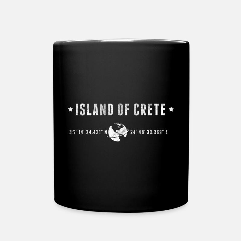 Kreta stilisierte geografische Koordinaten - Tasse einfarbig - Schwarz