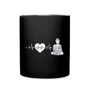 Buddha Yoga Herzschlag Hinduismus Meditation - Tasse einfarbig - Schwarz - Vorne