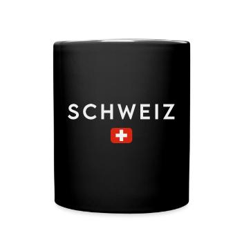 Drapeau de la Suisse, fierté suisse - Mug uni - noir - Devant