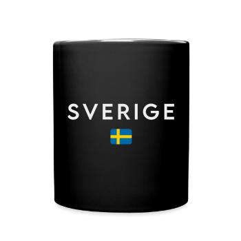 Flagge von Schweden, schwedischer Stolz - Tasse einfarbig - Schwarz - Vorne
