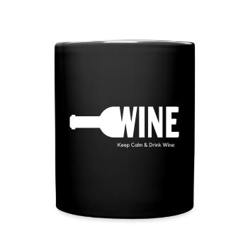 WINE Keep Calm & Drink Wine - Tasse einfarbig - Schwarz - Vorne