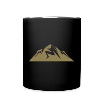 Winter weiß Berge Wandern Bergsteigen Klettern - Tasse einfarbig - Schwarz - Vorne