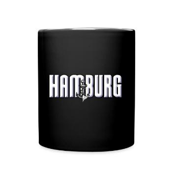 Hamburg Anker Motiv - Tasse einfarbig - Schwarz - Vorne