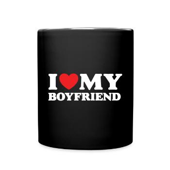 J’aime mon petit ami - Mug uni - noir - Devant