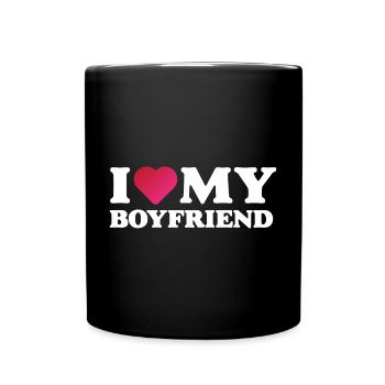 J’aime mon petit ami - Mug uni - noir - Devant