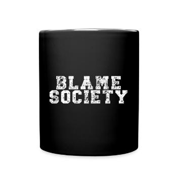 Blame Society Retro Anti-Social Statement - Tasse einfarbig - Schwarz - Vorne