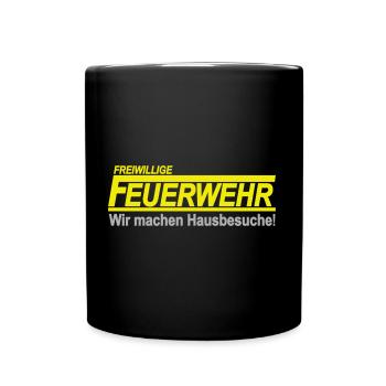 Feuerwehr - Ehrenamt - Freiwillige Feuerwehr - Tasse einfarbig - Schwarz - Vorne
