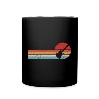 Retro Gitarre Gitarrist Musiker - Tasse einfarbig - Schwarz - Vorne