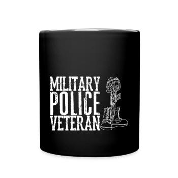 Military police veteran father's day Flag USA - Tasse einfarbig - Schwarz - Vorne
