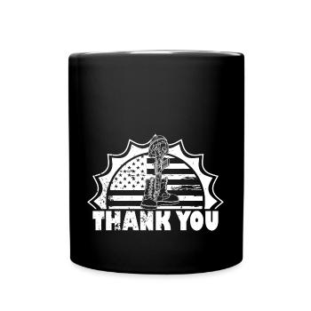 Thank you veterans military father's day Flag USA - Tasse einfarbig - Schwarz - Vorne