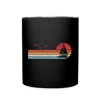 Rétro Voile Sailor Voilier Capitaine - Mug uni - noir - Devant