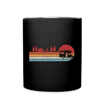 Camping Rétro Camping-car Caravane Camper - Mug uni - noir - Devant