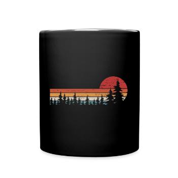 Rétro Forêt Nature Arbres Nature Lover Nature sauvage - Mug uni - noir - Devant