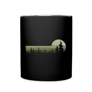 Wald Natur Bäume Outdoor Naturliebhaber Wildnis - Tasse einfarbig - Schwarz - Vorne