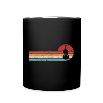 Retro Cello Orchester Musiker Cellist - Tasse einfarbig - Schwarz - Vorne