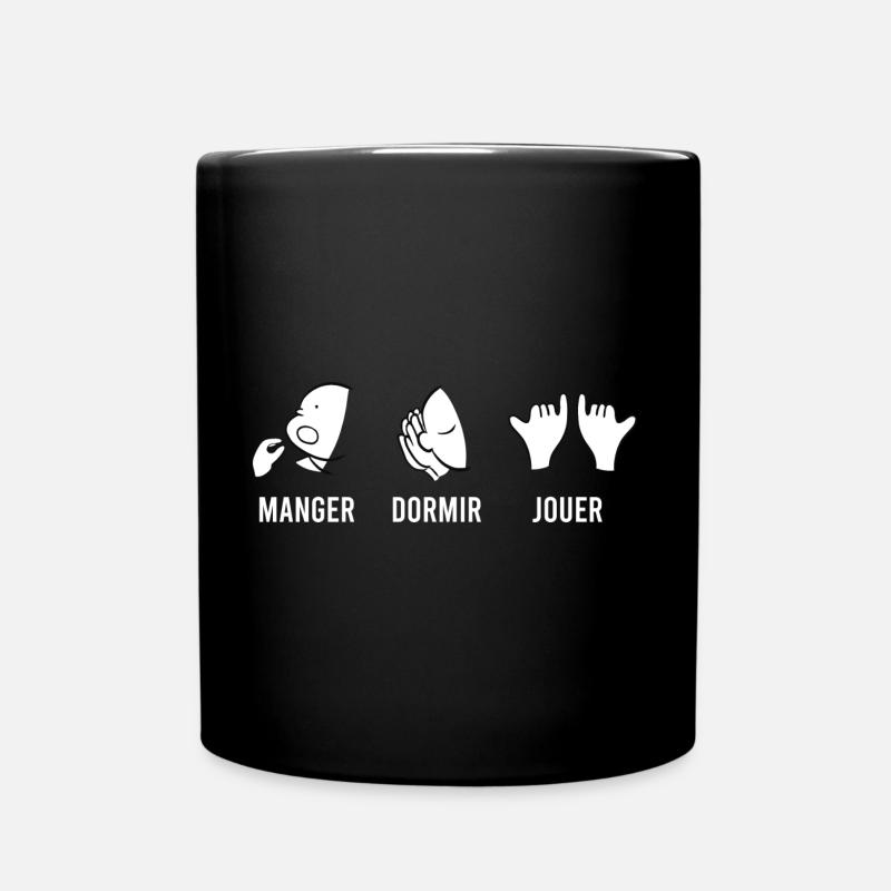 LSF GEBÄRDENSPRACHE BABY ESSEN SPIELEN SCHLAFEN - Tasse einfarbig - Schwarz