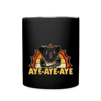 Aye-Aye-Aye Primat Lemur Madagaskar Retro - Tasse einfarbig - Schwarz - Vorne