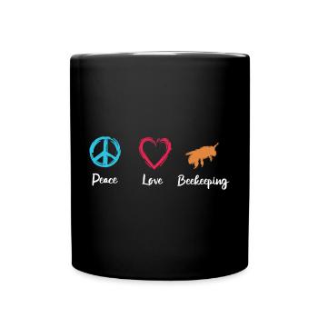 Frieden Liebe Imkerei - Tasse einfarbig - Schwarz - Vorne