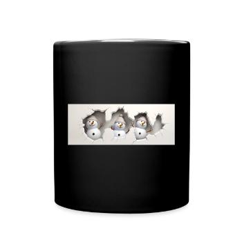 3D Snowman - Full Colour Mug - black - Front