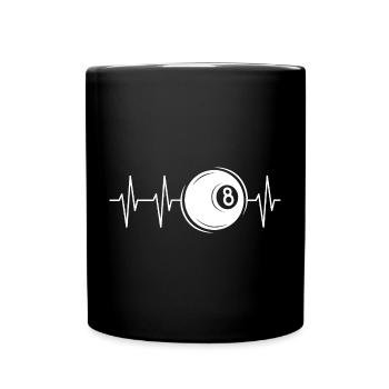 Heartbeat Billiards Pool 8 Ball Ball Pulse Symbol - Full Colour Mug - black - Front