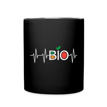 Heartbeat Organic Healthy Green Nutrition Pulse Icône - Mug uni - noir - Devant
