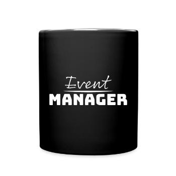 Tshirt fuer Event Manager white - Tasse einfarbig - Schwarz - Vorne