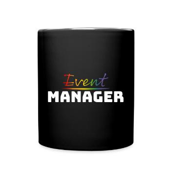 Tshirt fuer CSD LGBT Event Manager white - Tasse einfarbig - Schwarz - Vorne