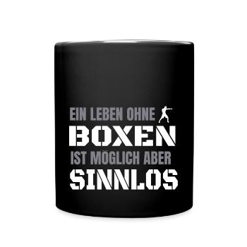 Boxen Boxsport Kampfsport Mottp - Tasse einfarbig - Schwarz - Vorne