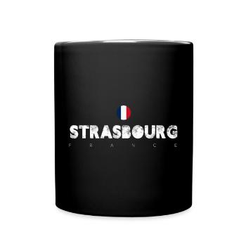 Typographie du drapeau en détresse de Strasbourg - Mug uni - noir - Devant