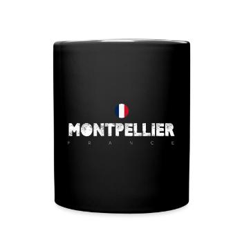 Montpellier France City Wordmark - Full Colour Mug - black - Front