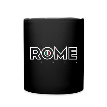 Rom O Emblem Italienische Flagge - Tasse einfarbig - Schwarz - Vorne