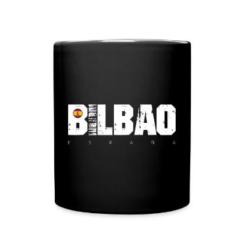 Big Bad Distressed Typografie mit Spanien-Flagge - Tasse einfarbig - Schwarz - Vorne