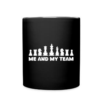 Schach coole Sprüche Team Schachfiguren Symbol - Tasse einfarbig - Schwarz - Vorne