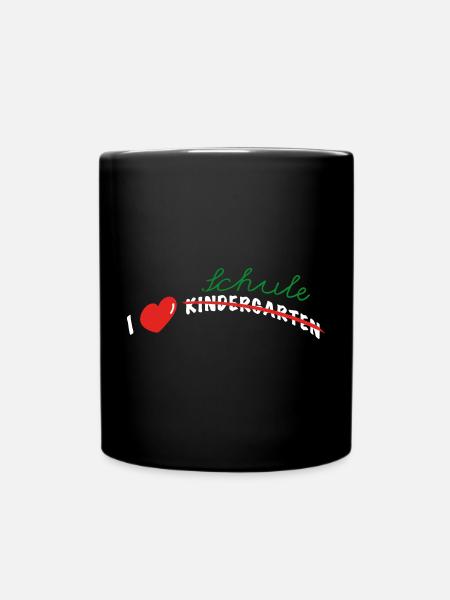 I love Schule - Tasse einfarbig - Schwarz