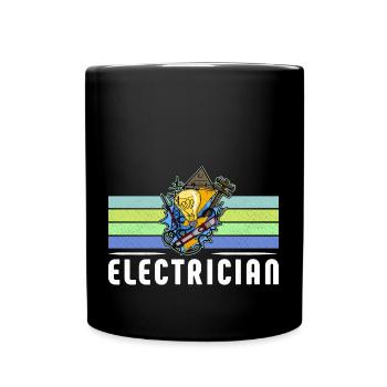Electrician Elektriker Lichttechniker Lampe - Tasse einfarbig - Schwarz - Vorne