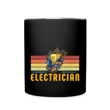 Electrician Elektriker Lichttechniker Lampe - Tasse einfarbig - Schwarz - Vorne